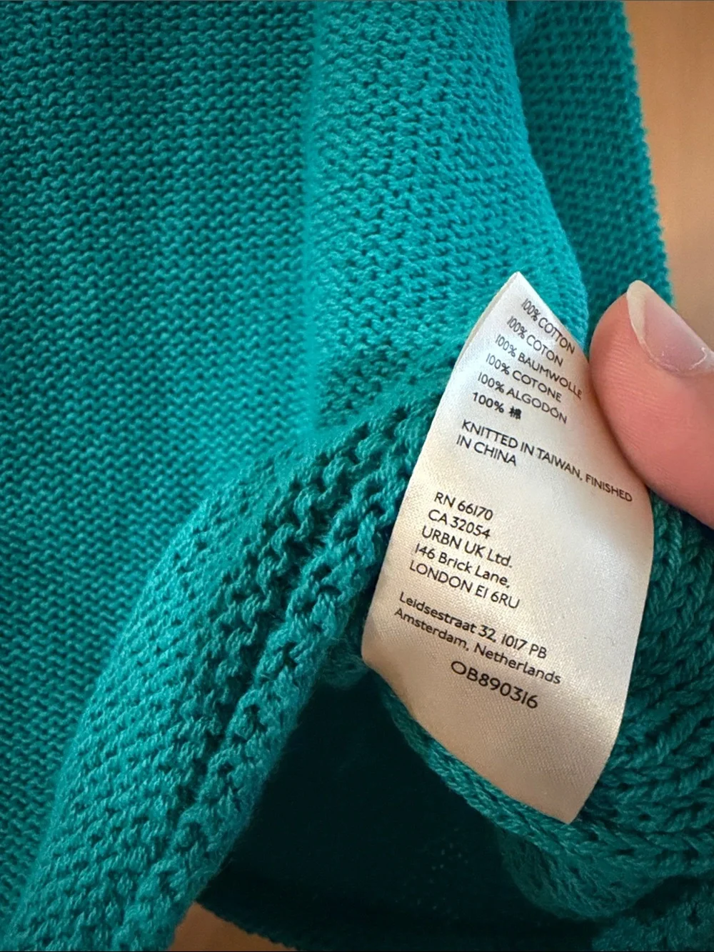 We the Free Free People Women’s Inside Out Cropped Crewneck Sweater Teal XS